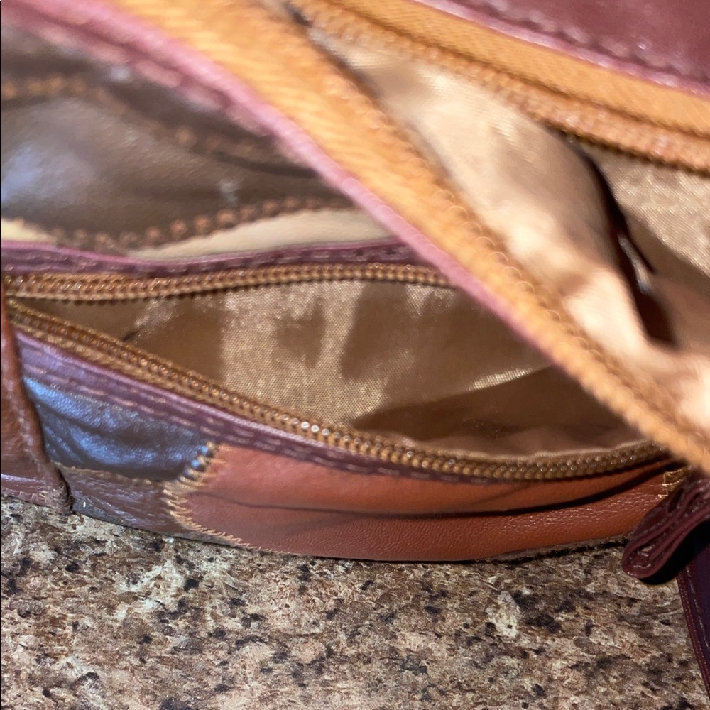 Stylish Brown Leather Patchwork Shoulder Bag - image 4